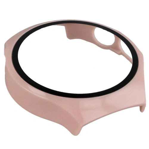 Etui ze szkłem do zegarka Bizon Case+Glass Watch do Huawei Watch 5 46mm różowe