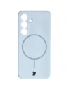 Silikonowe etui z pierścieniem magnetycznym Bizon Soft Case Magnetic do Samsung Galaxy S25 błękitne