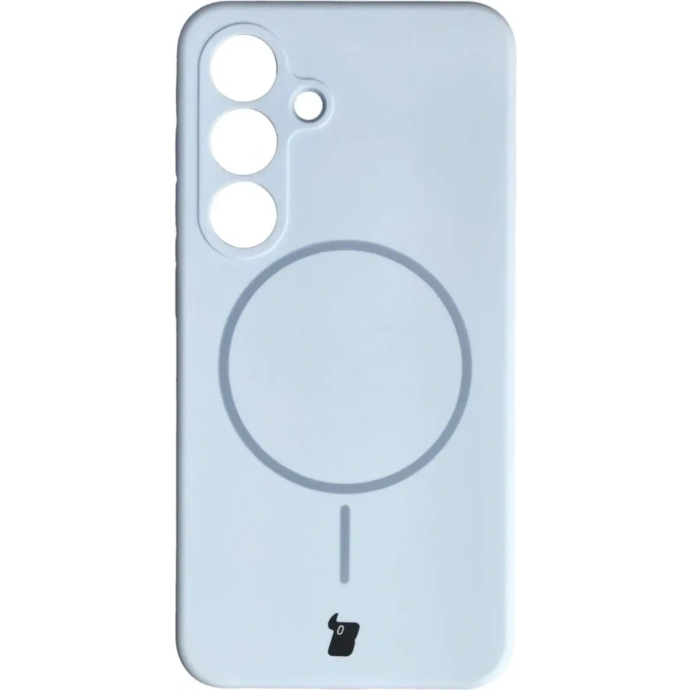 Silikonowe etui z pierścieniem magnetycznym Bizon Soft Case Magnetic do Samsung Galaxy S25 błękitne