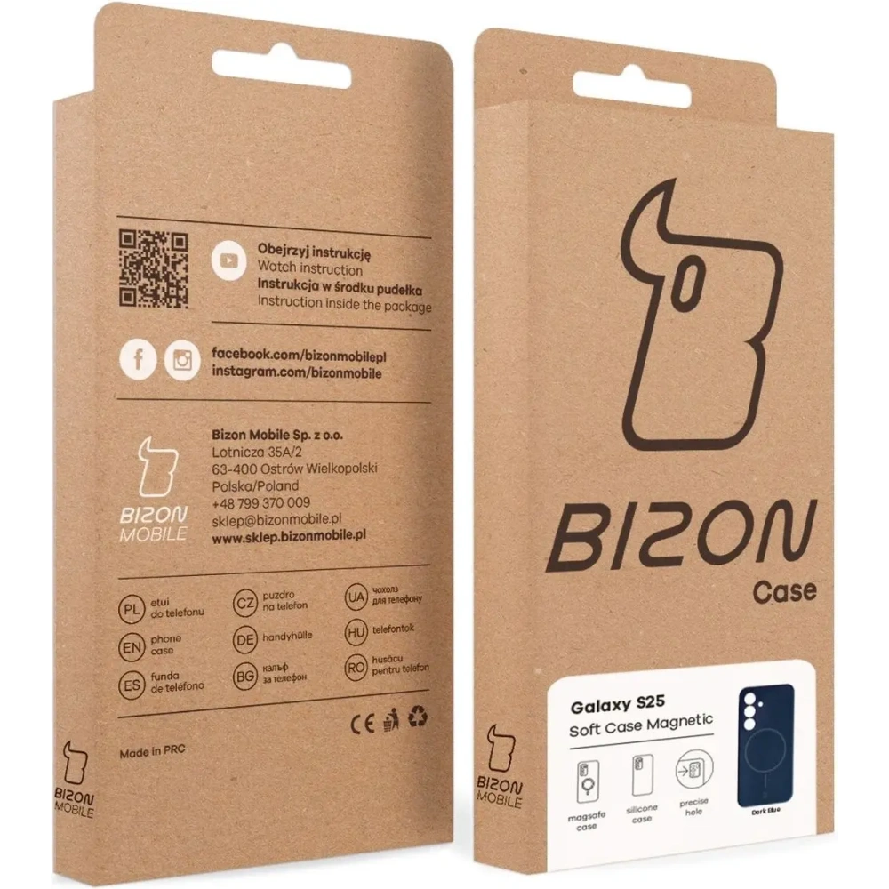Silikonowe etui z pierścieniem magnetycznym Bizon Soft Case Magnetic do Samsung Galaxy S25 granatowe