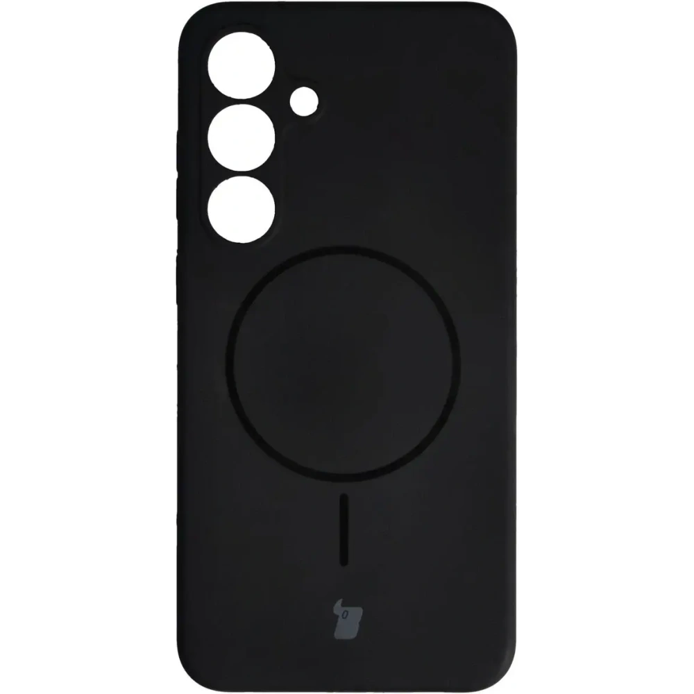 Silikonowe etui z pierścieniem magnetycznym Bizon Soft Case Magnetic do Samsung Galaxy S25+ Plus czarne