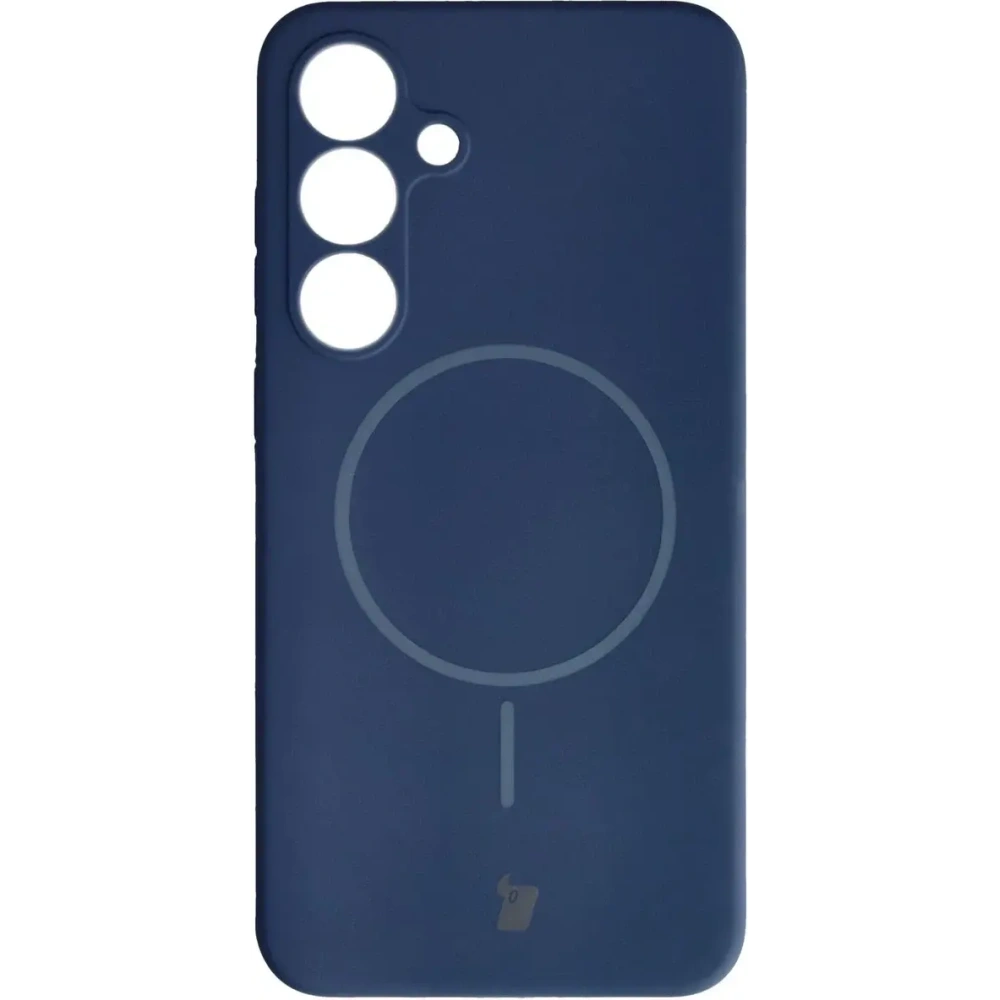 Silikonowe etui z pierścieniem magnetycznym Bizon Soft Case Magnetic do Samsung Galaxy S25+ Plus granatowe