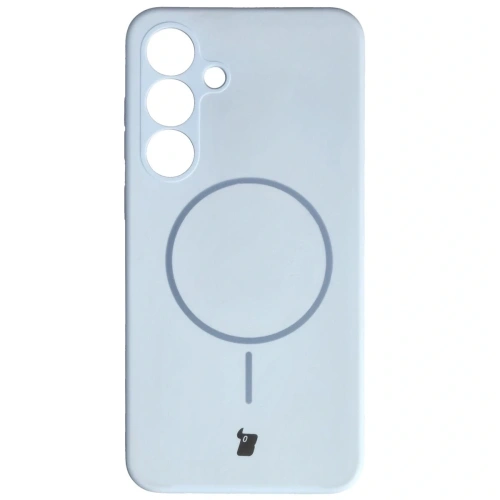 Silikonowe etui z pierścieniem magnetycznym Bizon Soft Case Magnetic do Samsung Galaxy S25+ Plus błękitne