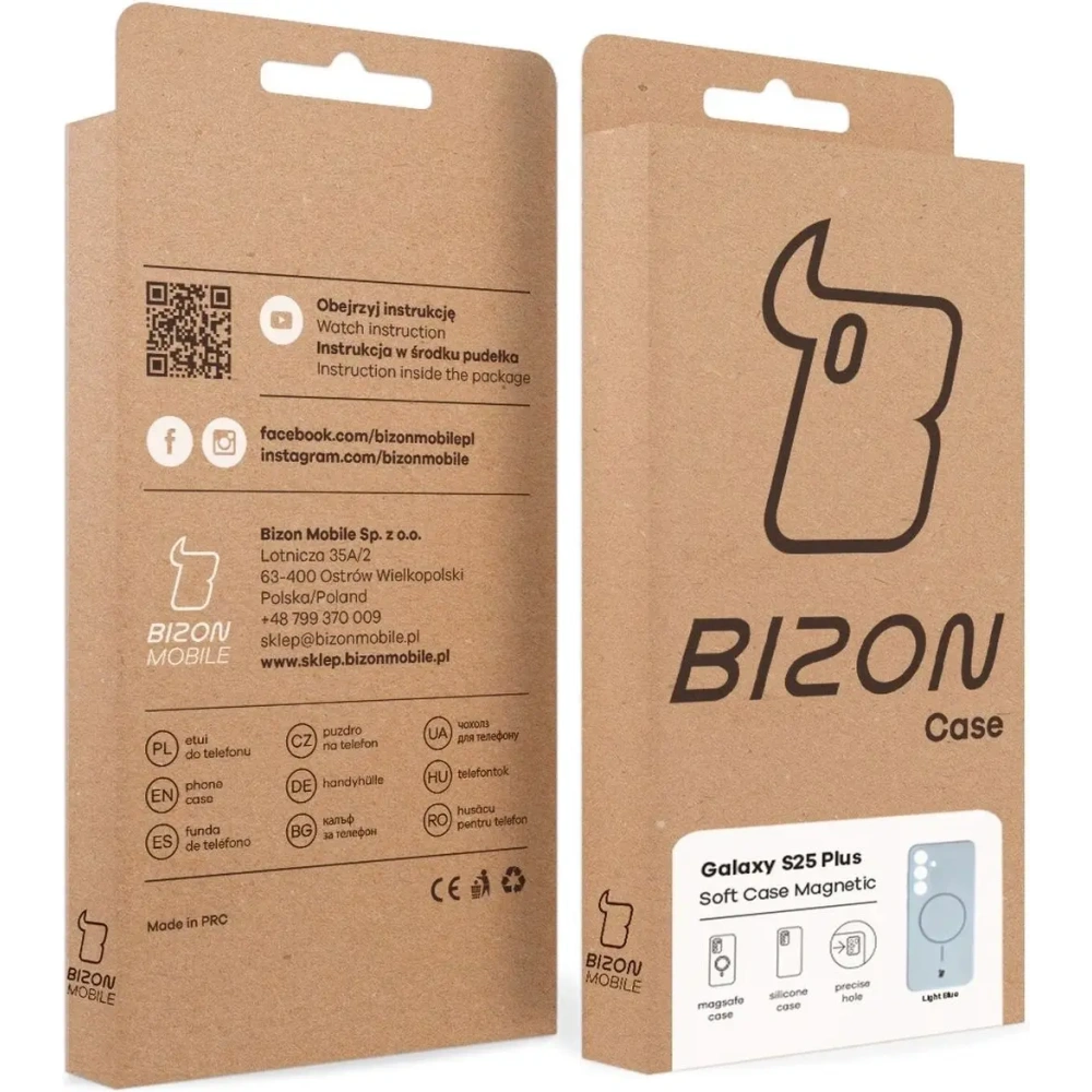 Silikonowe etui z pierścieniem magnetycznym Bizon Soft Case Magnetic do Samsung Galaxy S25+ Plus błękitne