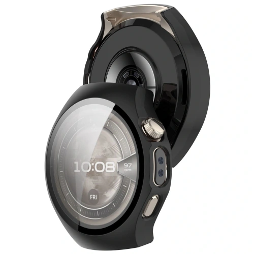 Etui ze szkłem do zegarka Bizon Case+Glass Watch do Huawei Watch 5 46mm matowe czarne