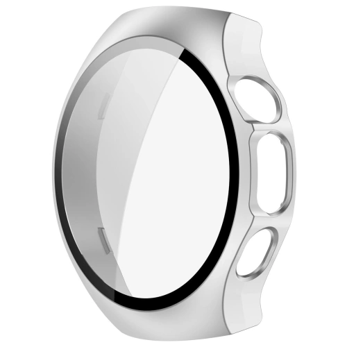 Etui ze szkłem do zegarka Bizon Case+Glass Watch do Huawei Watch 5 46mm satynowe srebrne