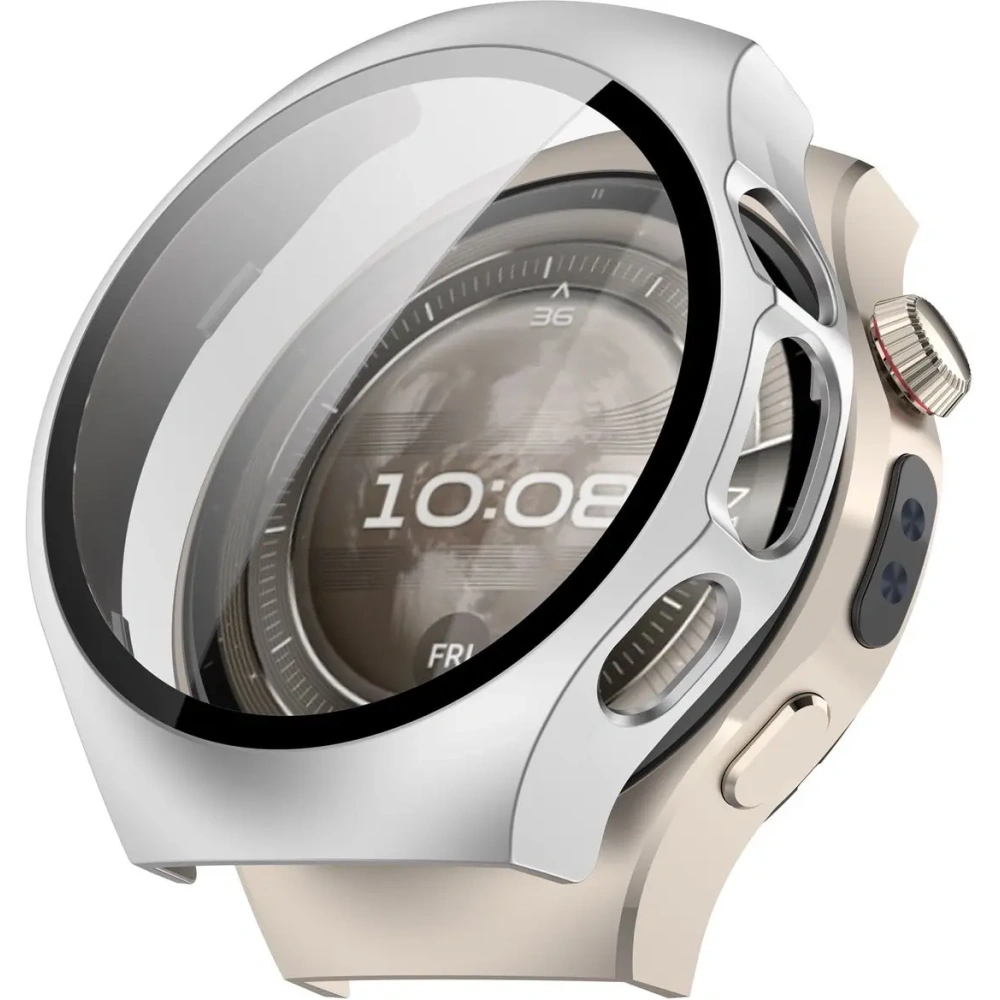 Bizon Case+Üveg Óra Huawei Watch 5 46mm selyem ezüst