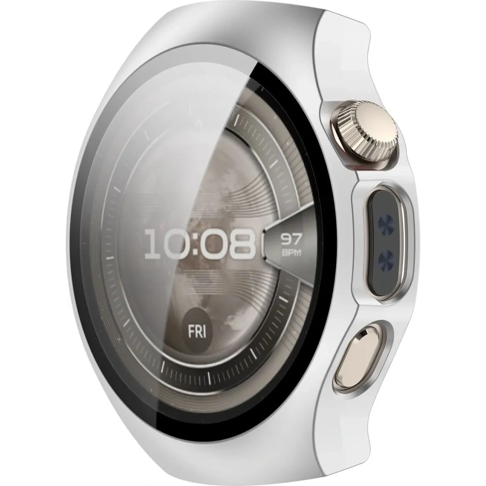 Bizon Case+Üveg Óra Huawei Watch 5 46mm selyem ezüst