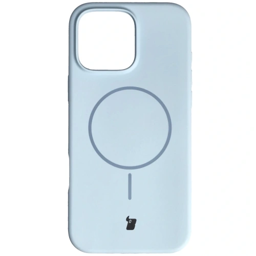 Silikonowe etui z pierścieniem magnetycznym Bizon Soft Case Magnetic do Apple iPhone 16 Pro Max błękitne