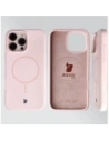 Silikonowe etui z pierścieniem magnetycznym Bizon Soft Case Magnetic do Apple iPhone 16 Pro Max jasnoróżowe