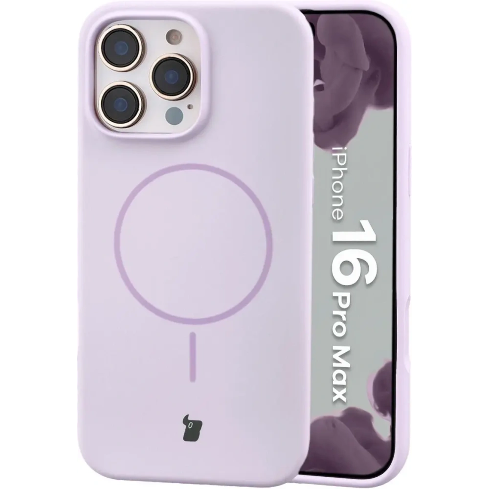 Husa moale Bizon cu magnet pentru Apple iPhone 16 Pro Max violet deschis