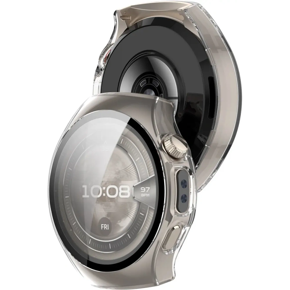 Etui ze szkłem do zegarka Bizon Case+Glass Watch do Huawei Watch 5 42mm przeźroczyste