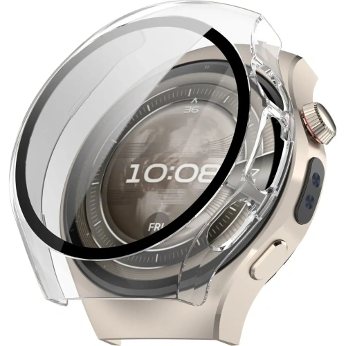 Etui ze szkłem do zegarka Bizon Case+Glass Watch do Huawei Watch 5 42mm przeźroczyste