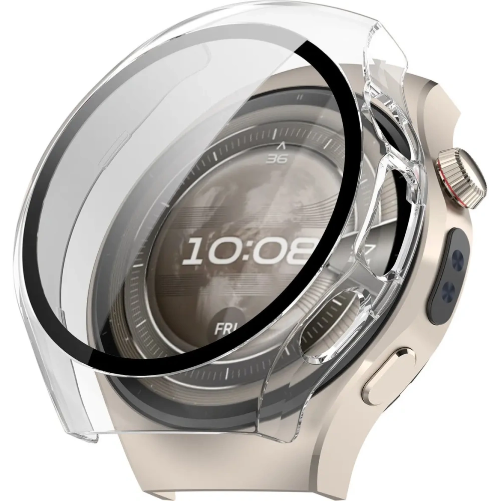 Etui ze szkłem do zegarka Bizon Case+Glass Watch do Huawei Watch 5 42mm przeźroczyste