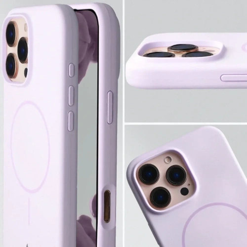 Silikonowe etui z pierścieniem magnetycznym Bizon Soft Case Magnetic do Apple iPhone 16 Pro Max jasnofioletowe