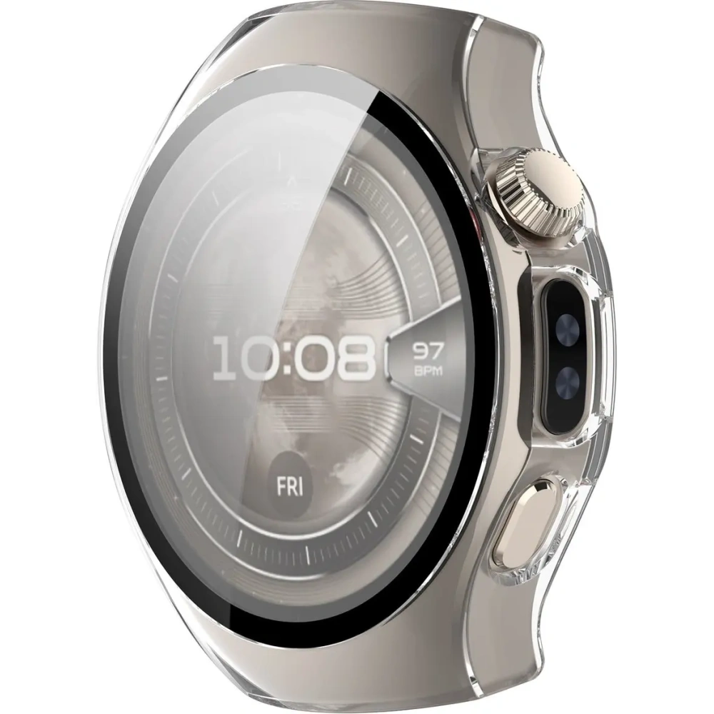 Etui ze szkłem do zegarka Bizon Case+Glass Watch do Huawei Watch 5 42mm przeźroczyste