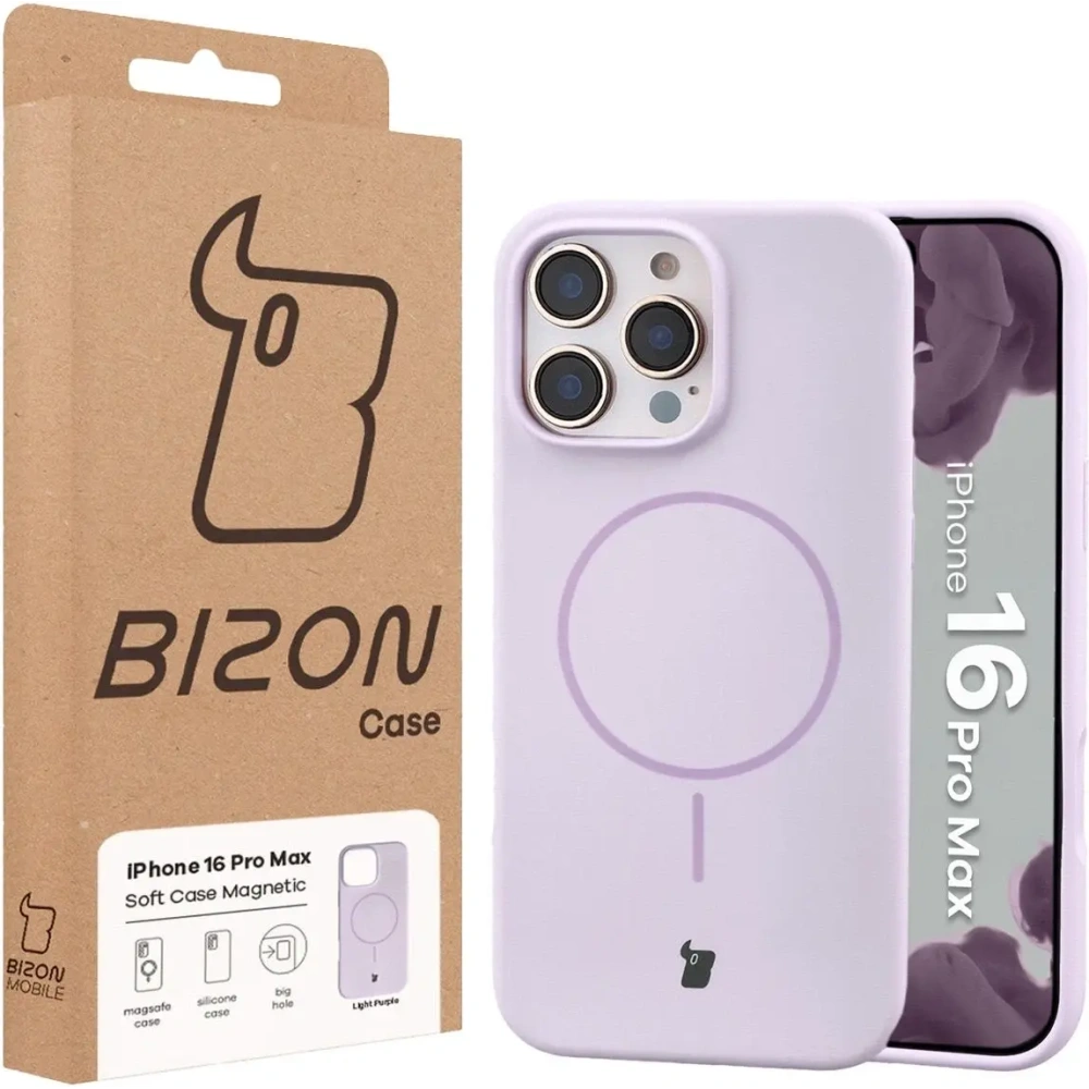 Bizon Soft Case Magnetic Apple iPhone 16 Pro Max světle fialový