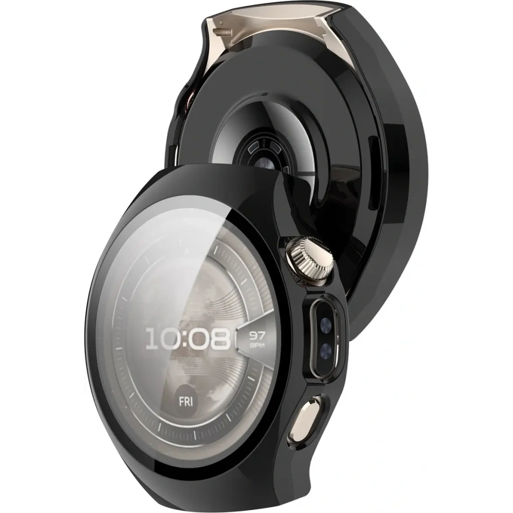 Bizon Case+Üveg Óra Huawei Watch 5 46mm fekete