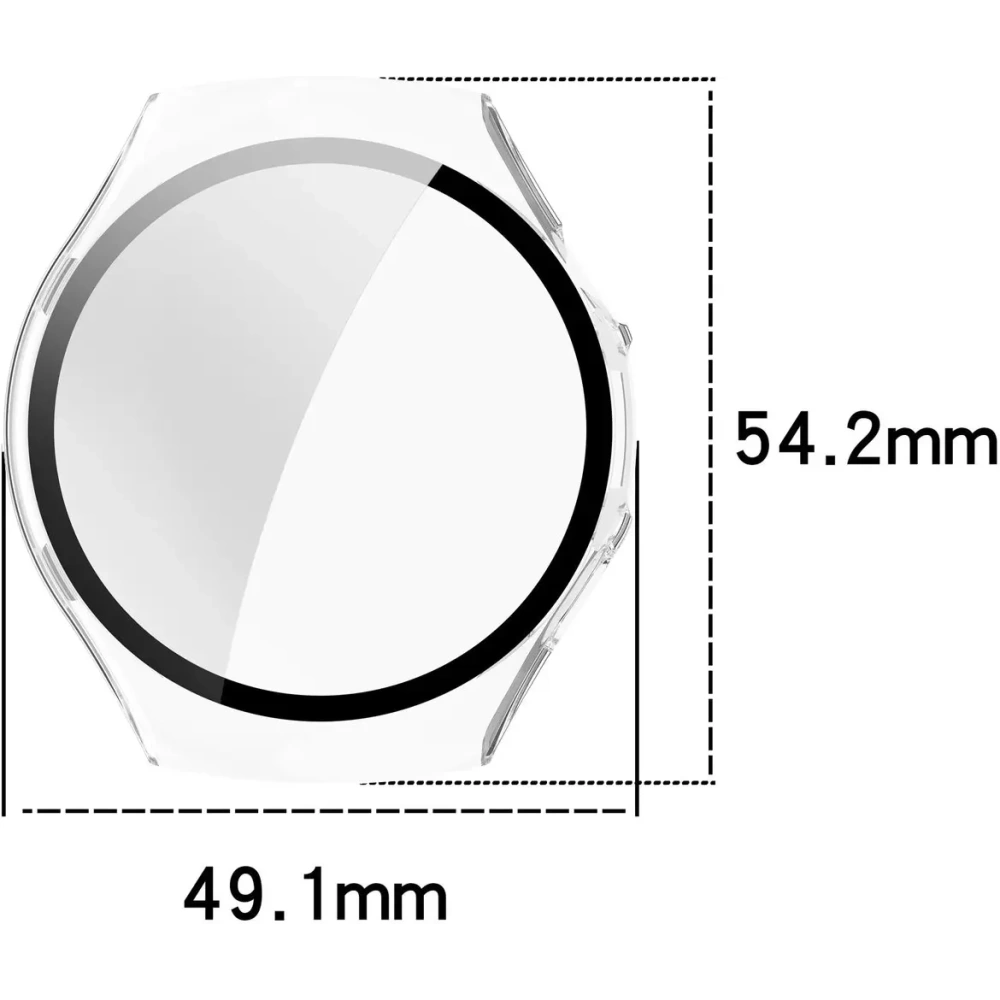 Etui ze szkłem do zegarka Bizon Case+Glass Watch do Huawei Watch 5 46mm przeźroczyste