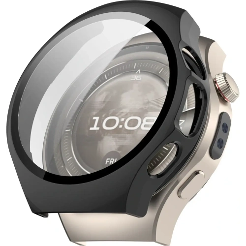 Etui ze szkłem do zegarka Bizon Case+Glass Watch do Huawei Watch 5 46mm czarne