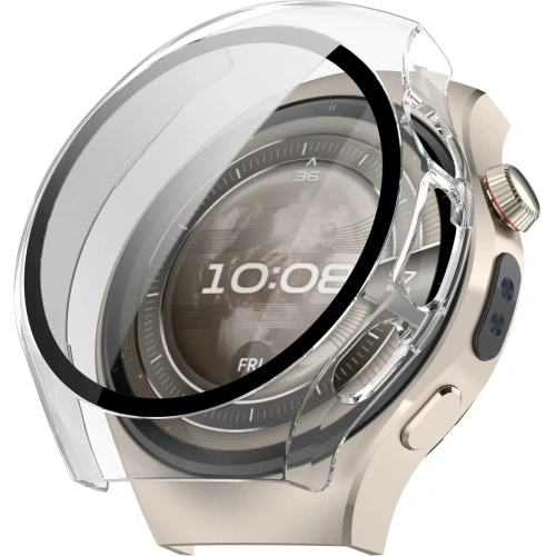 Etui ze szkłem do zegarka Bizon Case+Glass Watch do Huawei Watch 5 46mm przeźroczyste