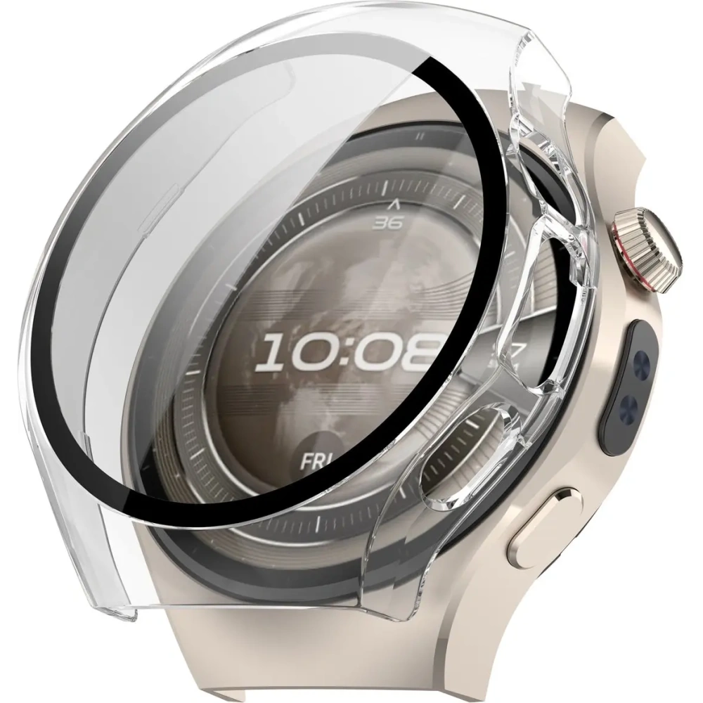 Etui ze szkłem do zegarka Bizon Case+Glass Watch do Huawei Watch 5 46mm przeźroczyste