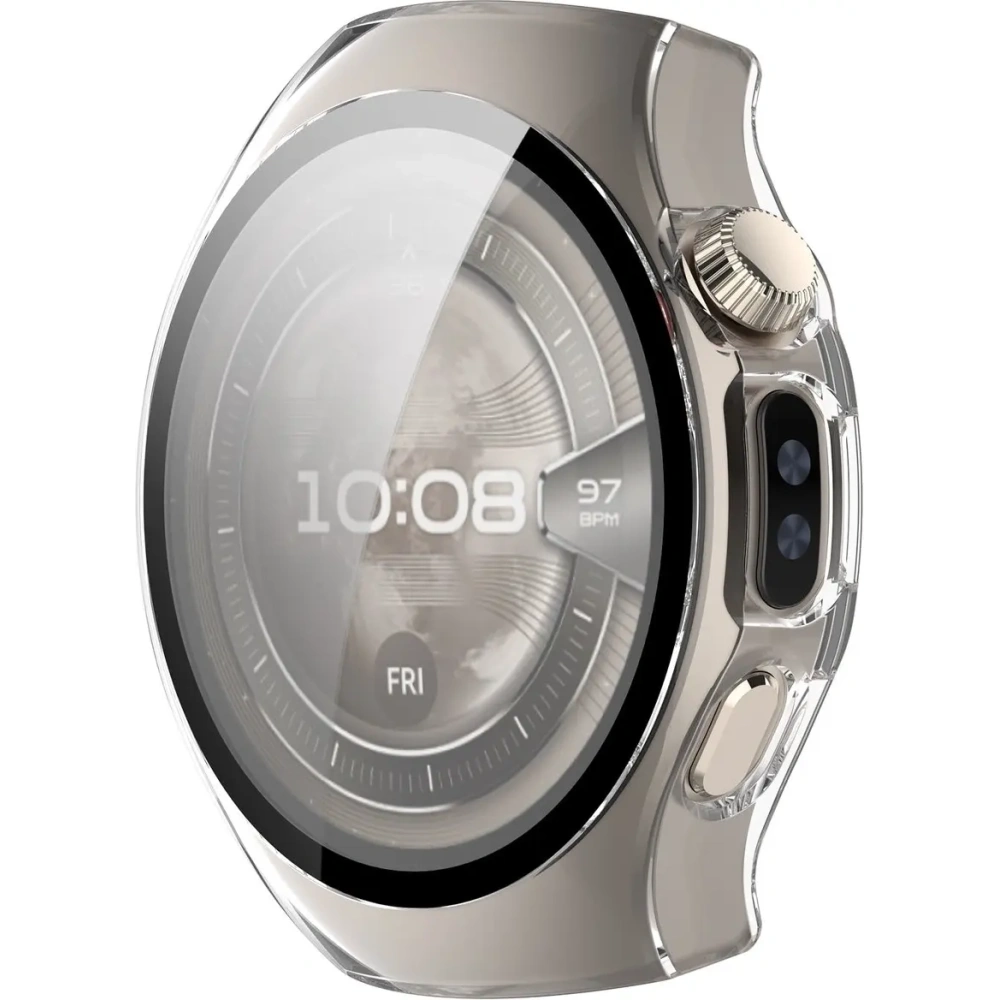 Etui ze szkłem do zegarka Bizon Case+Glass Watch do Huawei Watch 5 46mm przeźroczyste