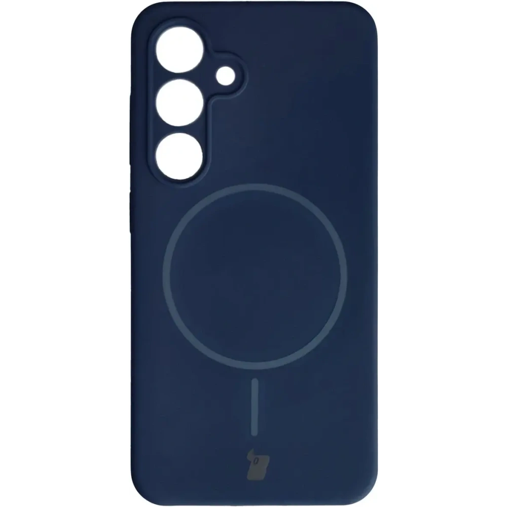 Silikonowe etui z pierścieniem magnetycznym Bizon Soft Case Magnetic do Samsung Galaxy S24 granatowe