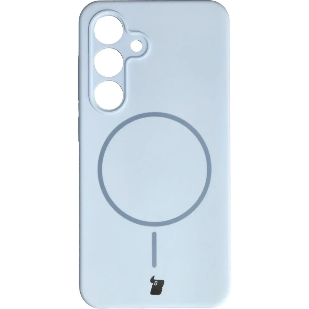 Silikonowe etui z pierścieniem magnetycznym Bizon Soft Case Magnetic do Samsung Galaxy S24 błękitne