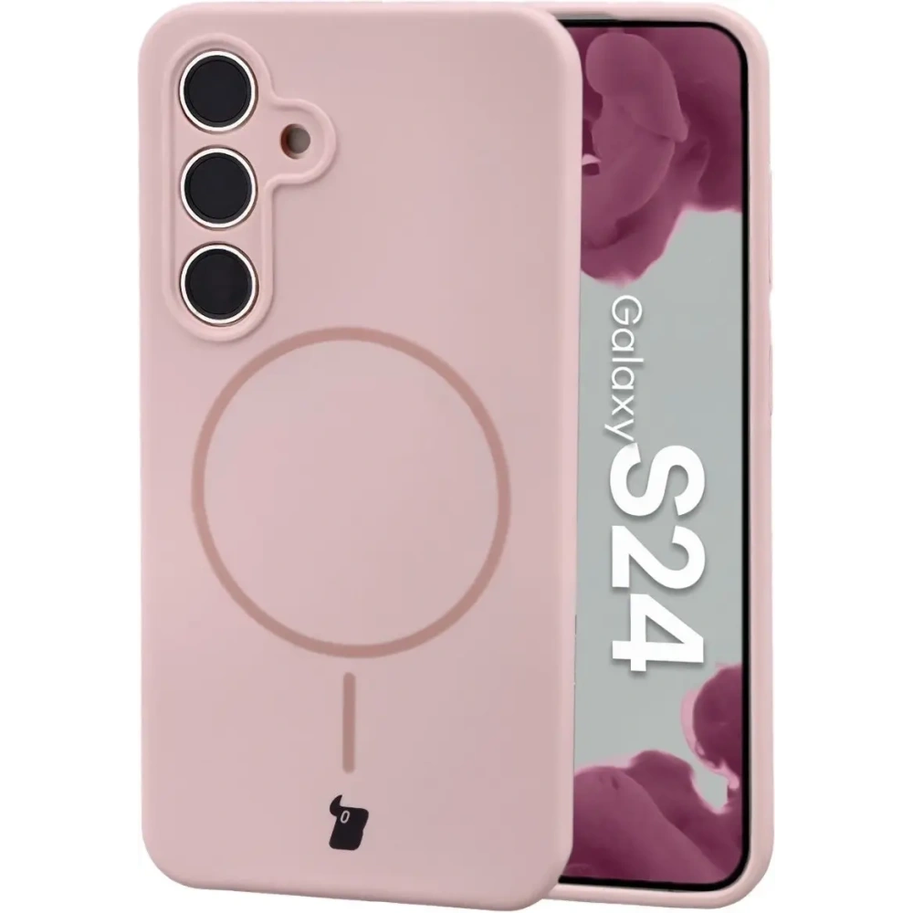 Bizon Soft Case Magnetic Samsung Galaxy S24 světle růžová