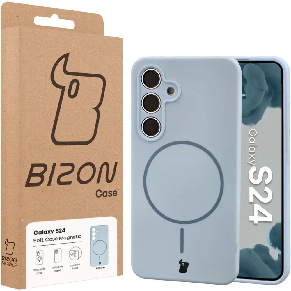 Bizon měkký obal magnetický Samsung Galaxy S24 modrý