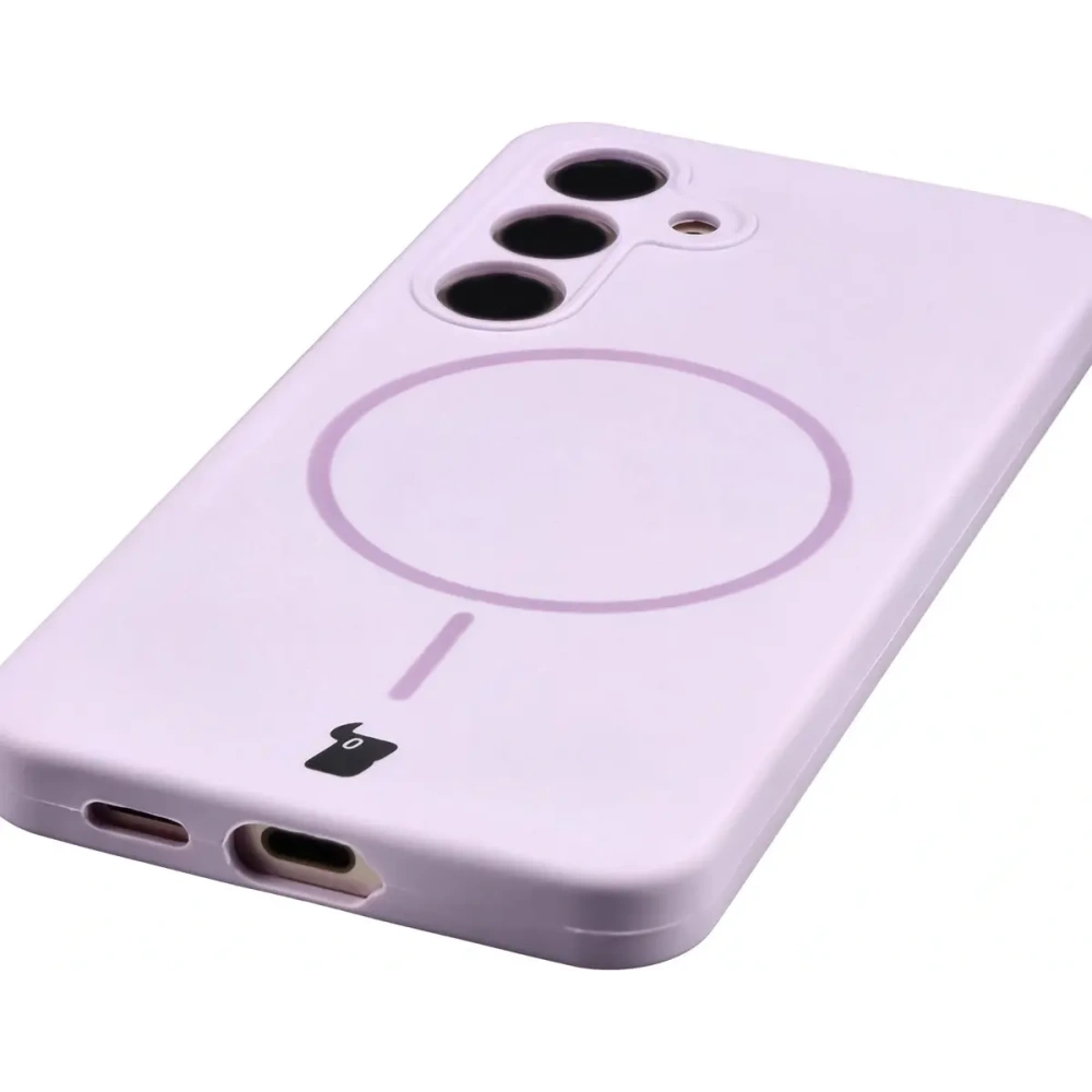 Husa moale Bizon cu magnet pentru Samsung Galaxy S24, violet deschis