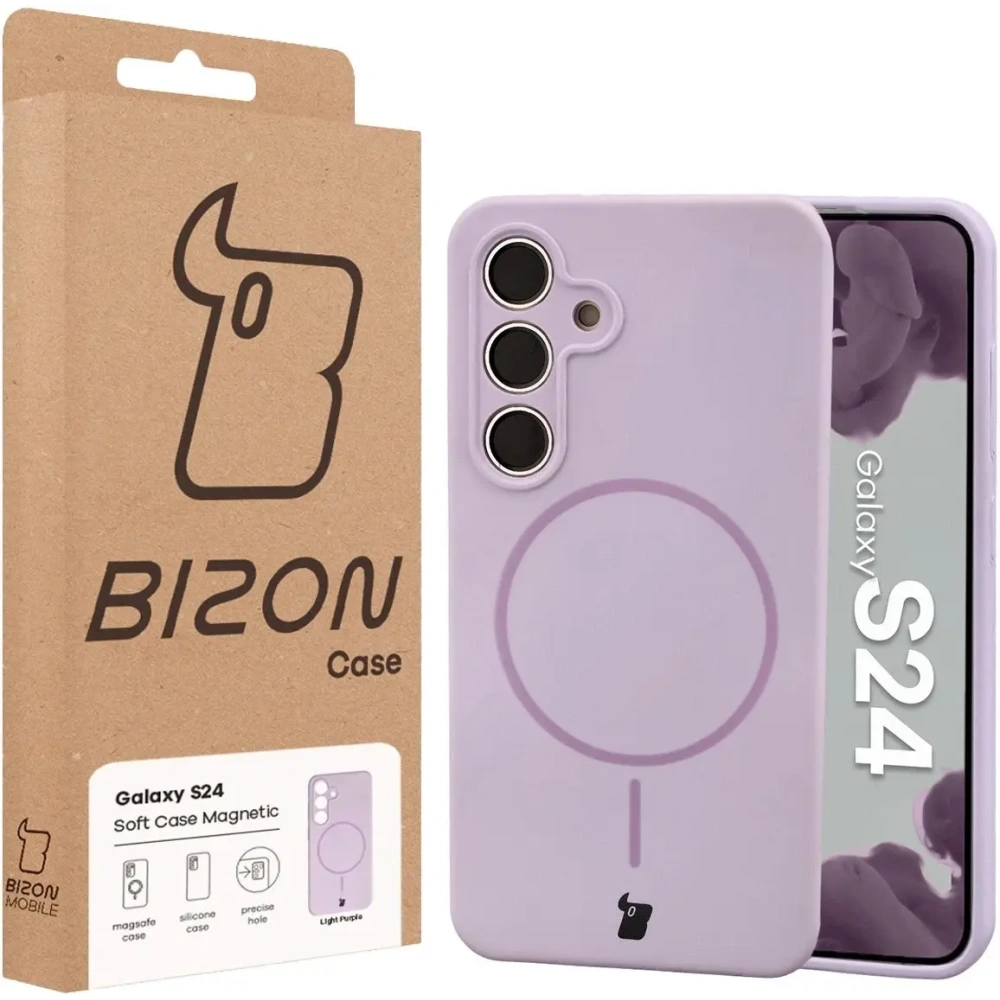 Bizon Soft Case Magnetic Samsung Galaxy S24 světle fialový