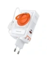 Ładowarka hybrydowa 4smarts 6w1 USB-C / USB-A PD 22.5W z powerbankiem 10000mAh, ładowanie indukcyjne Qi, kabel USB-C biała