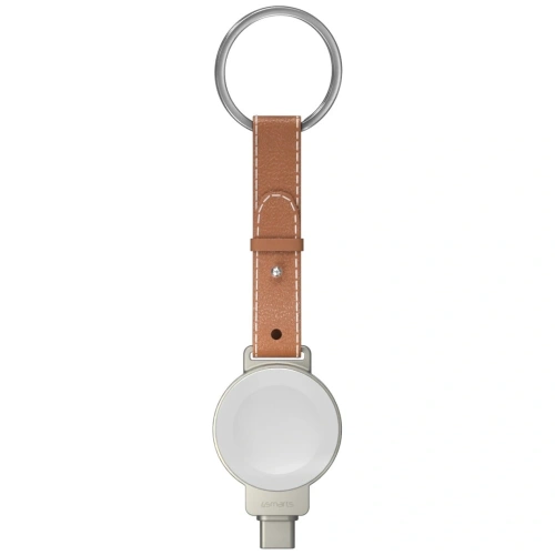 Ładowarka indukcyjna 4smarts USB-C do Apple Watch z brelokiem srebrna