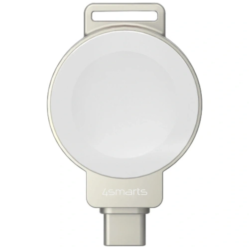 Ładowarka indukcyjna 4smarts USB-C do Apple Watch z brelokiem srebrna