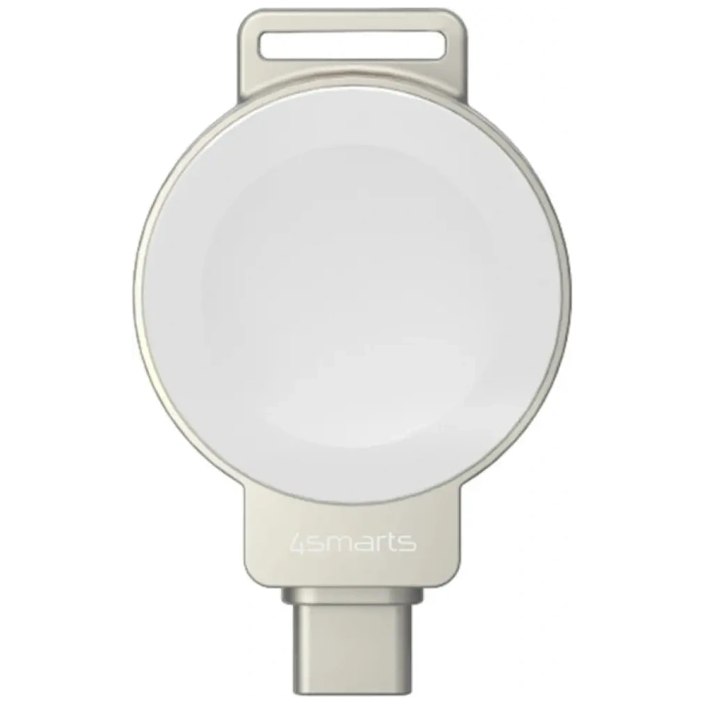 Încărcător inductiv USB-C pentru Apple Watch cu breloc 4smarts Argintiu