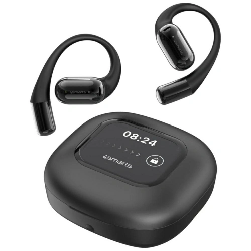 Słuchawki Bluetooth 4smarts SkyBuds OWS Open-Ear z ekranem AI czarny