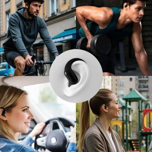 Słuchawki Bluetooth 4smarts SkyBuds OWS Open-Ear z ekranem AI czarny