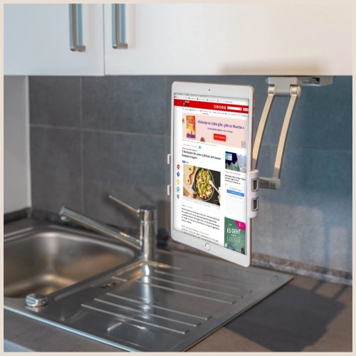 Uchwyt kuchenny 4smarts ErgoFix H7 do tabletów i smartfonów srebrny