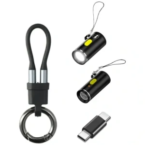 Zestaw akcesoriów 4w1 4smarts Explorer kabel brelok USB-C, adapter USB-C / USB-C, zapalniczka USB-C, latarka USB-C czarny