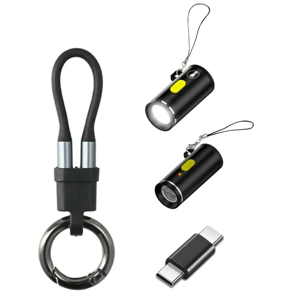 Zestaw akcesoriów 4w1 4smarts Explorer kabel brelok USB-C, adapter USB-C / USB-C, zapalniczka USB-C, latarka USB-C czarny
