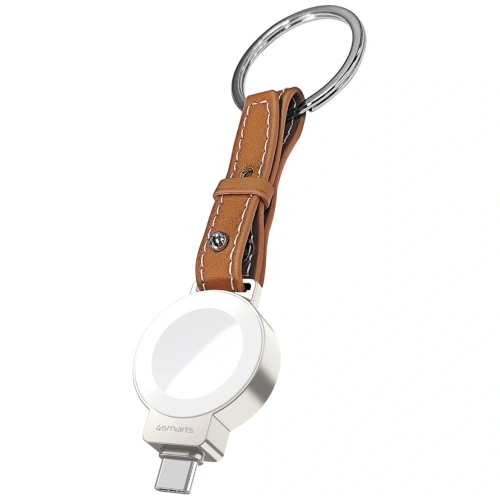 Zestaw akcesoriów 4w1 4smarts Style portfel MagSafe, ładowarka do Apple Watch, pasek do Apple Watch, etui na AirTag brązowy