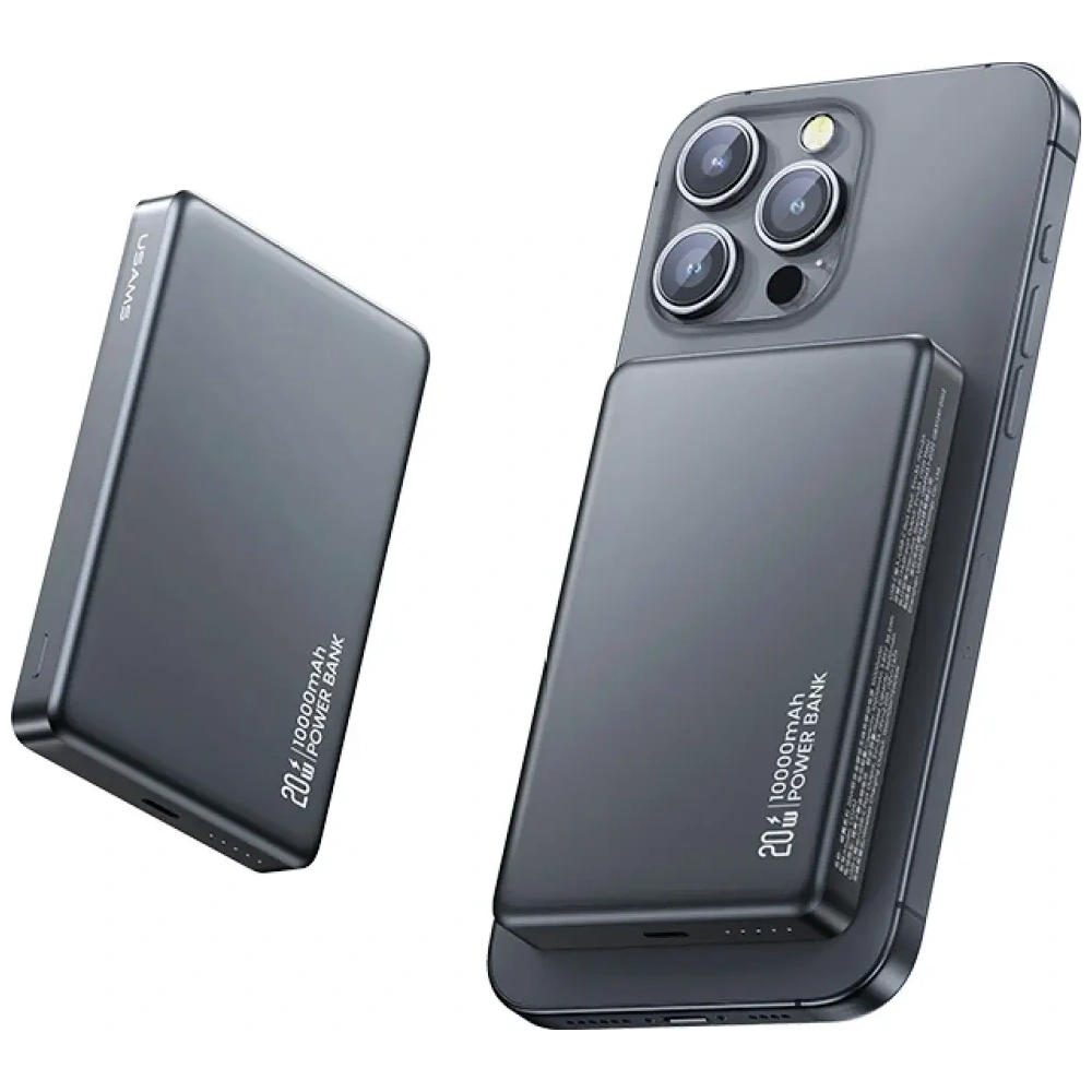 USAMS CY Series CD242 Powerbank 10000mAh 20W Magnetická bezdrátová titanová