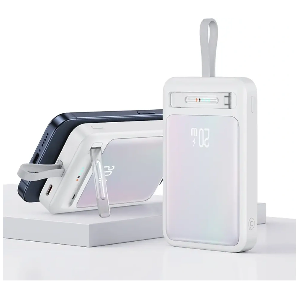 Baterie externă USAMS XM Series CD219 10000mAh Magnetic Wireless albă