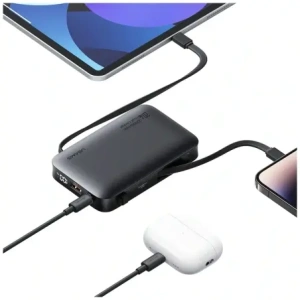USAMS XR Sorozat CD228 Powerbank 10000mAh 20W + USB-C / Lightning Kábel fehér