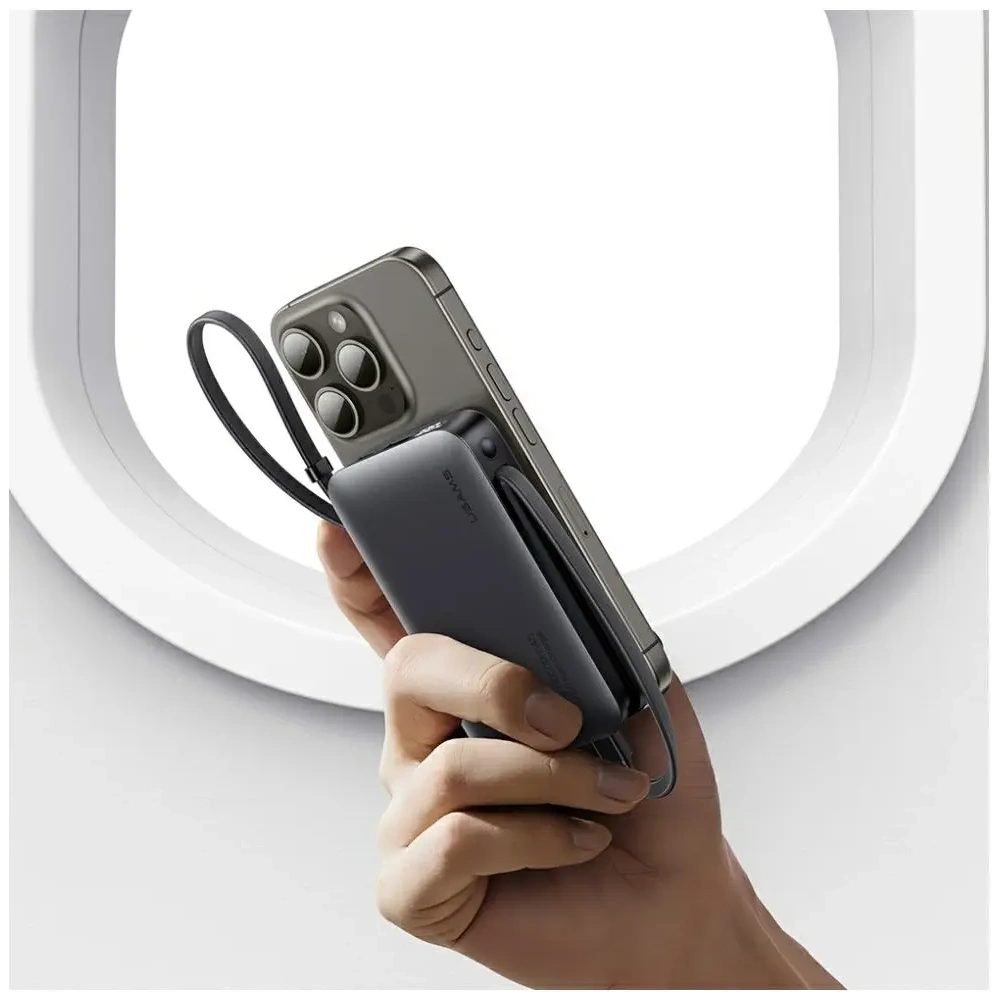 USAMS XR Sorozat CD228 Powerbank 10000mAh 20W + USB-C / Lightning Kábel fehér