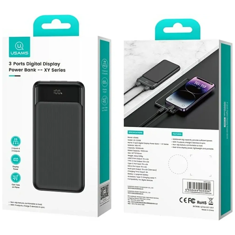 Baterie externă USAMS XY Series CD200 20000mAh neagră