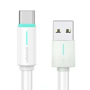 USAMS YU Serie US-SJ732 USB-A / USB-C Kabel 3A 1m Weiß