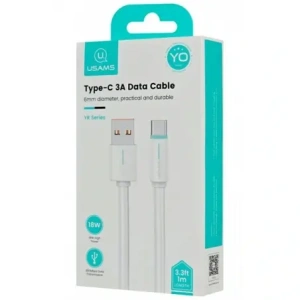 USAMS YU Serie US-SJ732 USB-A / USB-C Kabel 3A 1m Weiß